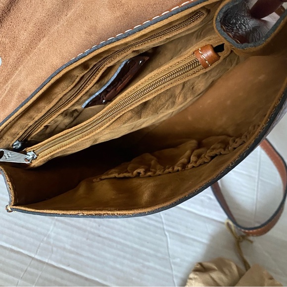 Patricia Nash Simona leather crossbody bag turquoise and diamond beaded - Picture 11 of 15